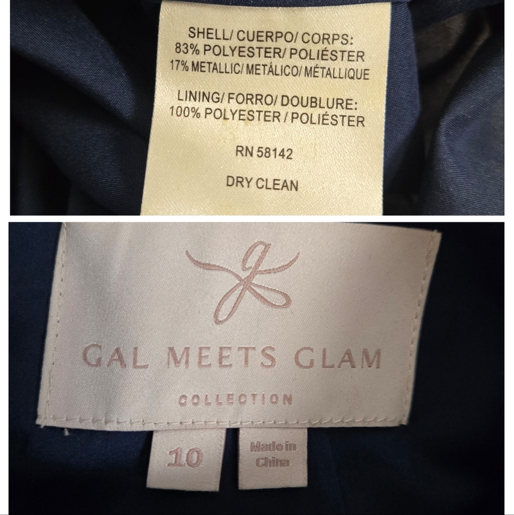 Gal Meets Glam Jenny Wallpaper Navy Blue Rose Floral Ruffle Knee Length Dress - Picture 11 of 12